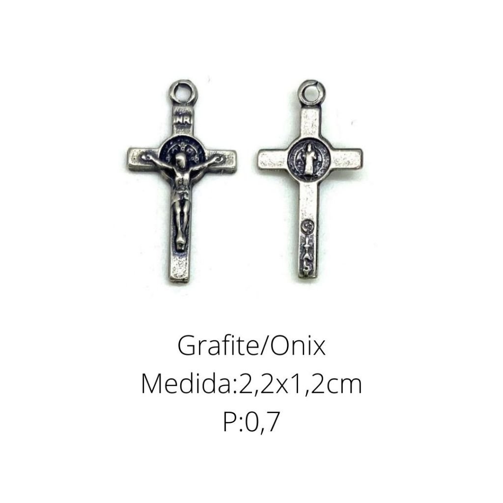 CRUZ RESINADA EM COR - COD:4031 Resina Branca 5,5CM X 3,2CM