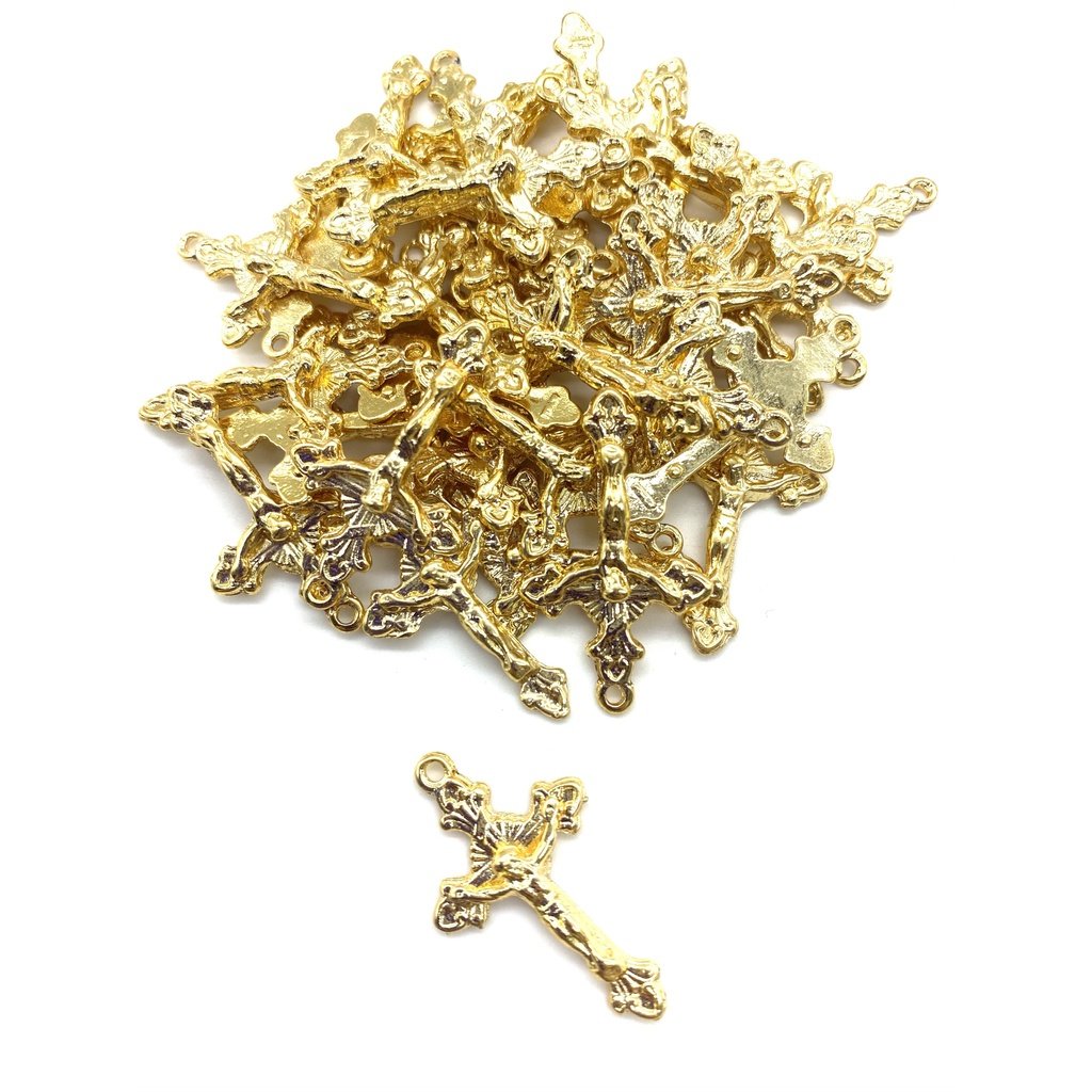CRUZ RESINADA EM COR - COD:4031 Resina Branca 5,5CM X 3,2CM