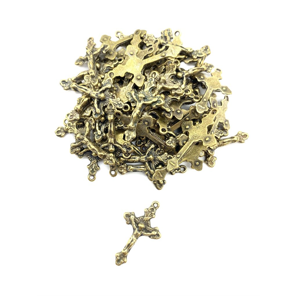 CRUZ RESINADA EM COR - COD:4031 Resina Branca 5,5CM X 3,2CM