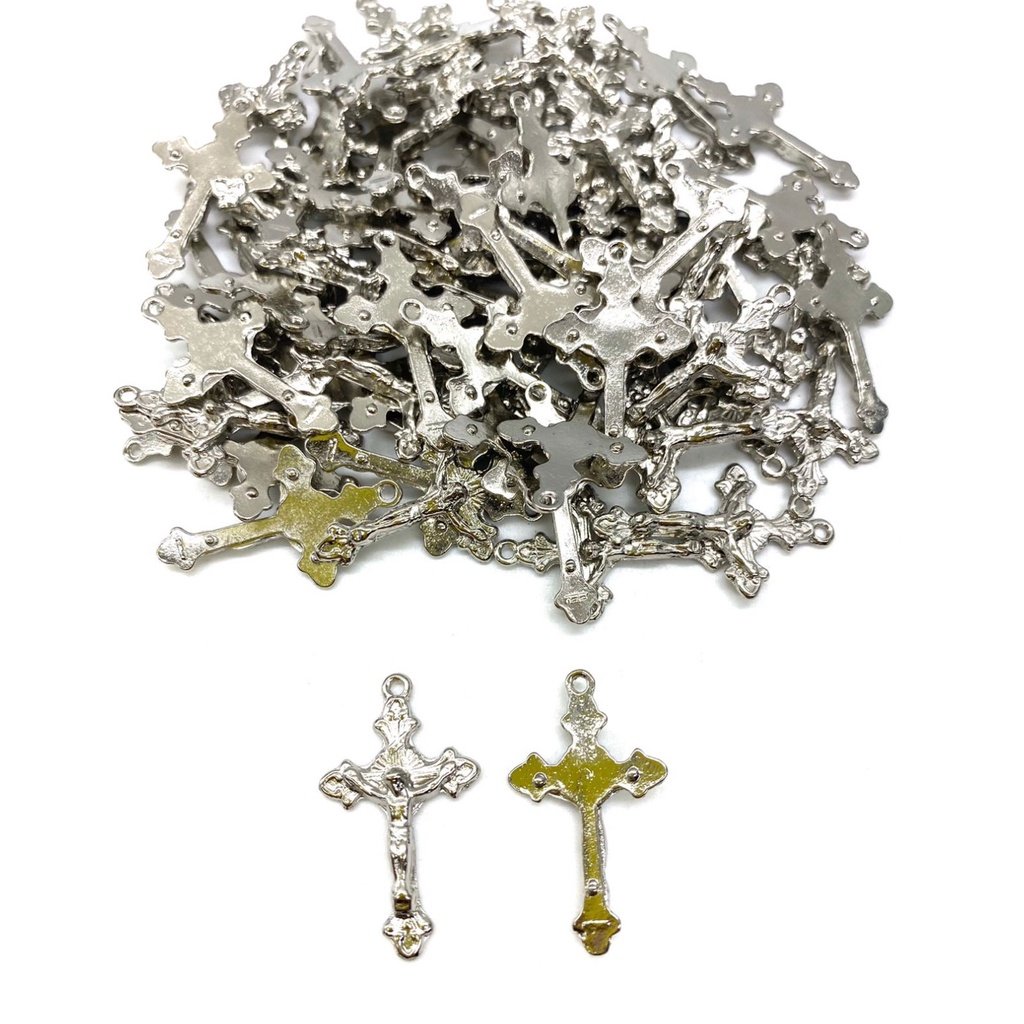 CRUZ RESINADA EM COR - COD:4031 Resina Branca 5,5CM X 3,2CM