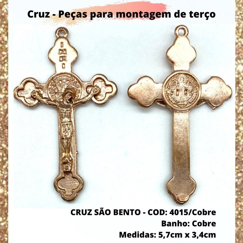 CRUZ RESINADA EM COR - COD:4031 Resina Branca 5,5CM X 3,2CM