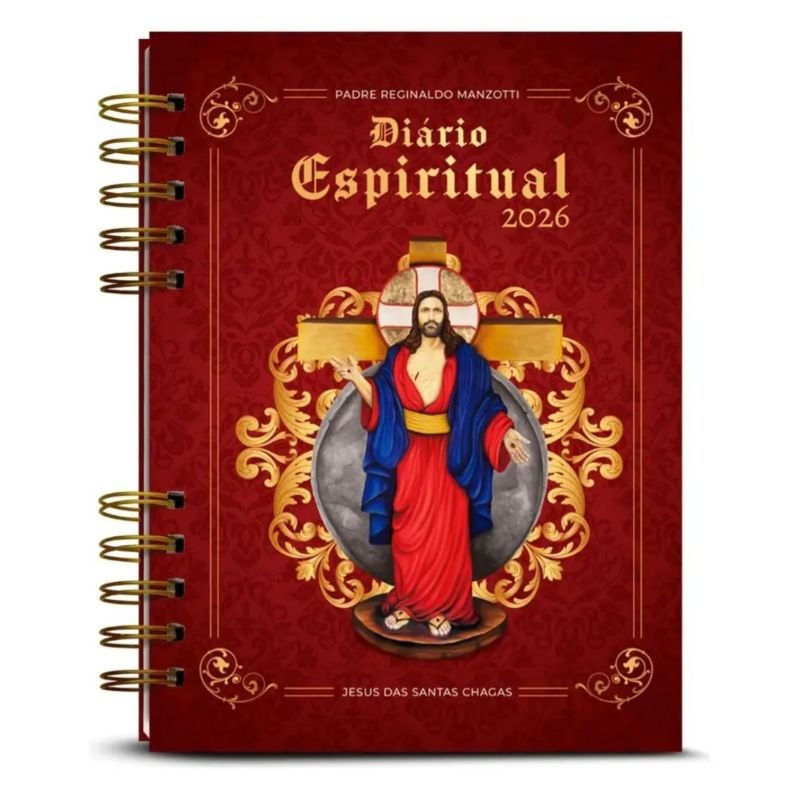 Diário Espiritual 2026 Padre Reginaldo Manzotti Capa Classica vermelha