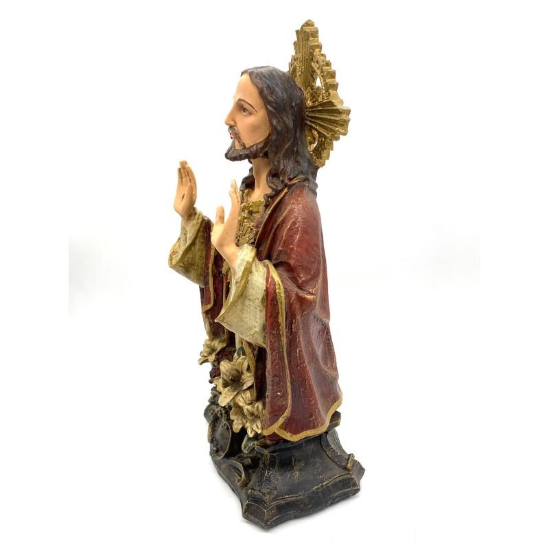 Cod:3052 - Imagem de Resina Sagrado Coração de Jesus - Busto - 34cm