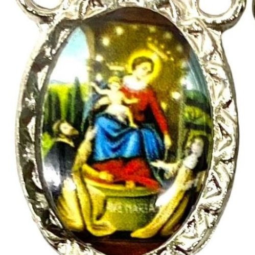Entremeio Resinado - Nossa Sra do Rosário - para Terço: (PCT C/ 5) 2,3cm X 1,4 cm