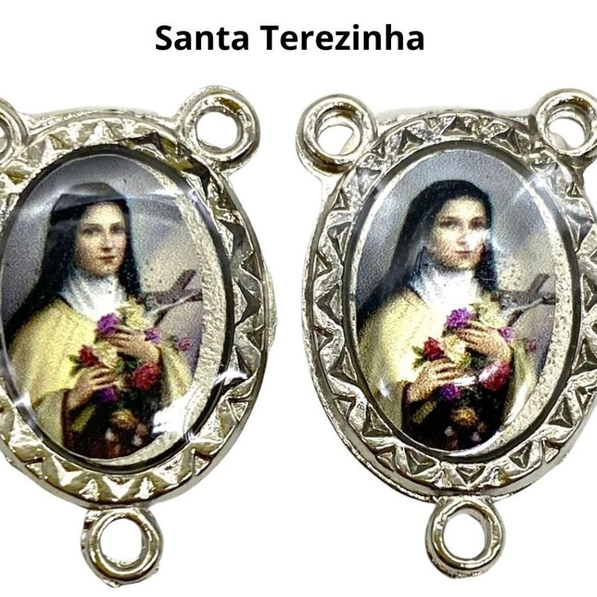 Entremeio Resinado 07 - Santa Terezinha - p Terço: (PCT C/ 5) 2,3cm X 1,4 cm