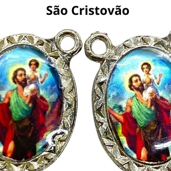 Entremeio Resinado 108 - São Cristóvão - p Terço: (PCT C/ 5) 2,3cm X 1,4 cm
