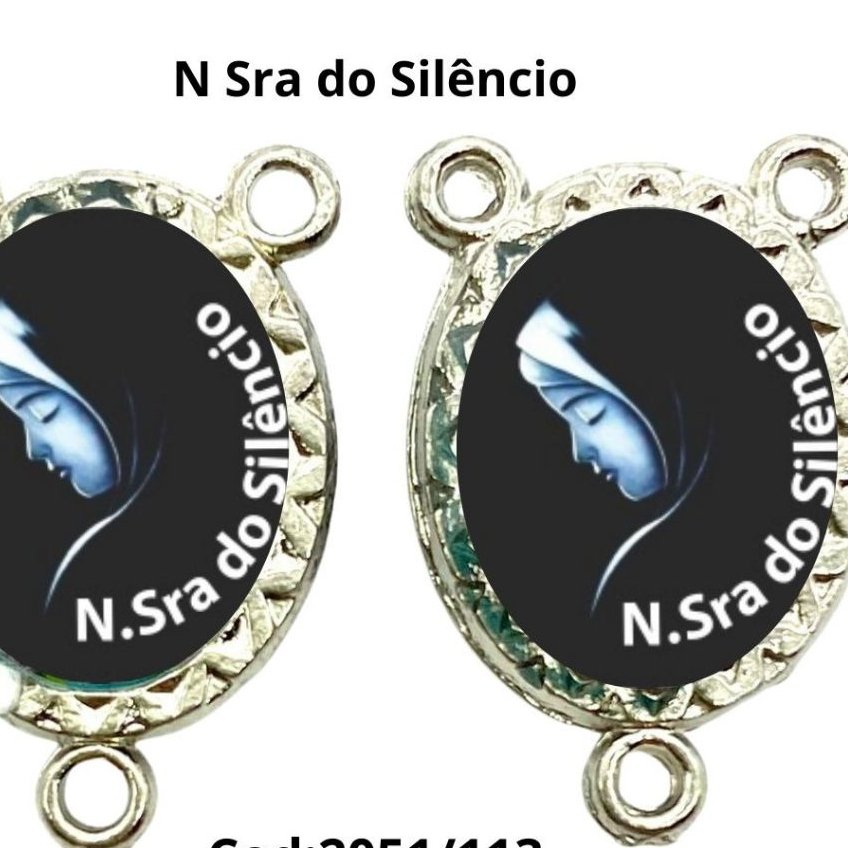 Entremeio Resinado 113 - N sra do Silencio - para Terço: (PCT C/ 5) 2,3cm X 1,4 cm