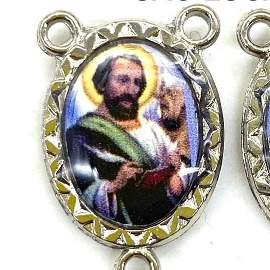 Entremeio Resinado 123 - São Lucas - p Terço: (PCT C/ 5) 2,3cm X 1,4 cm