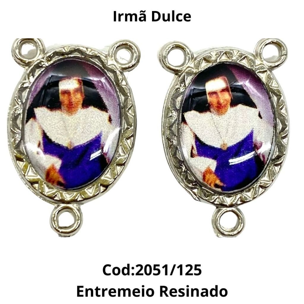 Entremeio Resinado 125 - Irmã Dulce - 2,3cm X 1,4 cm- Pacote