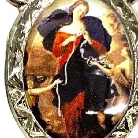 Entremeio Resinado 24 -Nossa Sra Desatadora dos Nós - para Terço: (PCT C/ 5) 2,3cm X 1,4 cm
