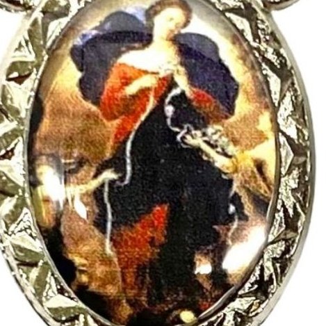 Entremeio Resinado 24 -Nossa Sra Desatadora dos Nós - para Terço: (PCT C/ 5) 2,3cm X 1,4 cm