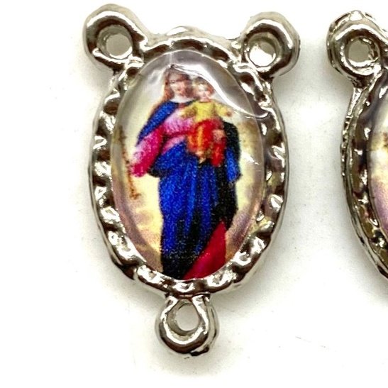 Entremeio Resinado 26 - Nossa Senhora Auxiliadora - p Terço: (PCT C/ 5) 2,3cm X 1,4 cm