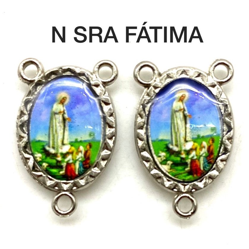 Entremeio Resinado 32 - N. Sra. de Fátima- p Terço: (PCT C/ 5) 2,3cm X 1,4 cm