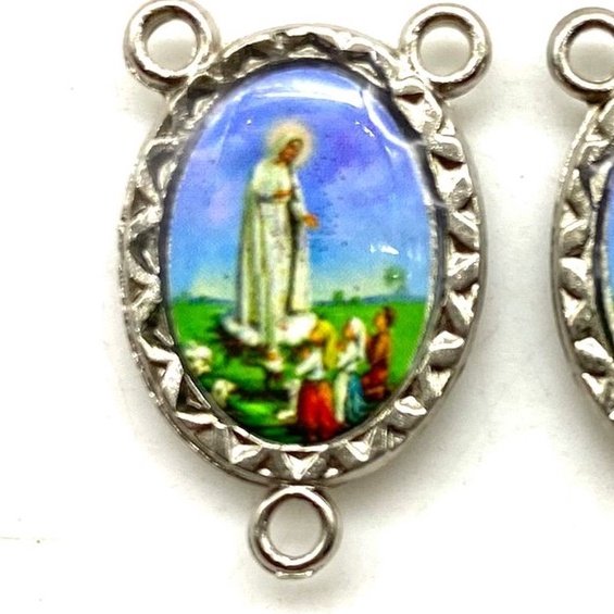 Entremeio Resinado 32 - N. Sra. de Fátima- p Terço: (PCT C/ 5) 2,3cm X 1,4 cm