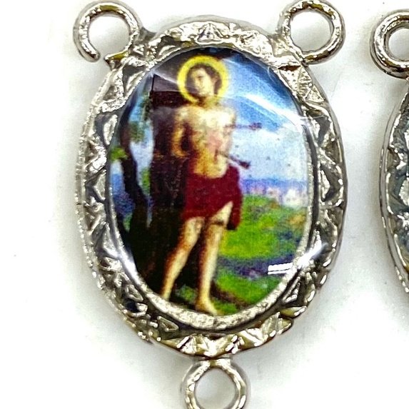 Entremeio Resinado 35 - São Sebastião - p Terço: (PCT C/ 5) 2,3cm X 1,4 cm