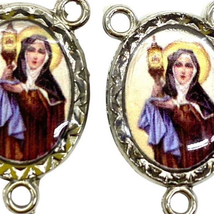 Entremeio Resinado 38 - Santa Clara - para Terço: (PCT C/ 5) 2,3cm X 1,4 cm