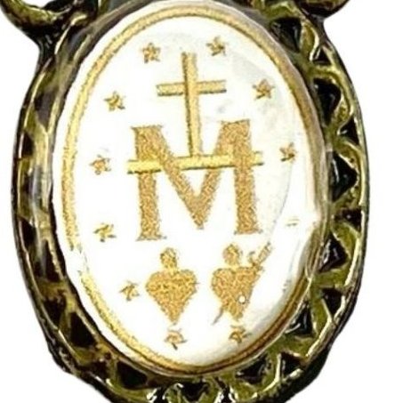 Entremeio Resinado 4782 - N. Sra das Graças / Medalha Milagrosa - para Terço: (PCT C/ 5) 2,3cm X 1,4 cm