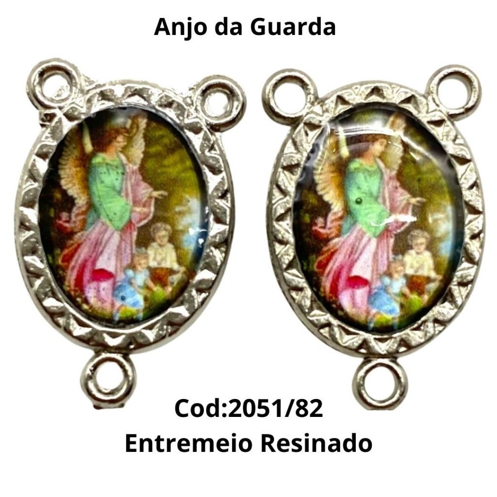 Entremeio Resinado 82 - Anjo da Guarda - p Terço: (PCT C/ 5) 2,3cm X 1,4 cm
