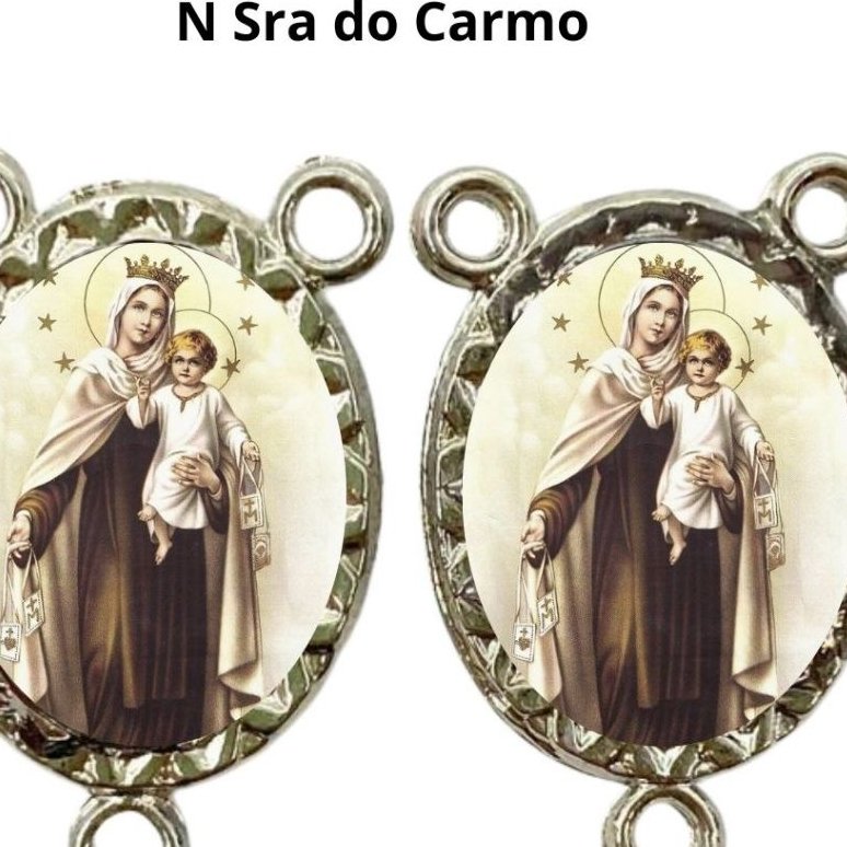 Entremeio Resinado 95 - N Sra do Carmo p Terço: (PCT C/ 5) 2,3cm X 1,4 cm