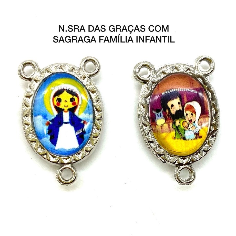 Entremeio Resinado para Terço Infantil (PCT C/ 5 ) - Med:2,3cm X 1,4 cm 50/51/53/88