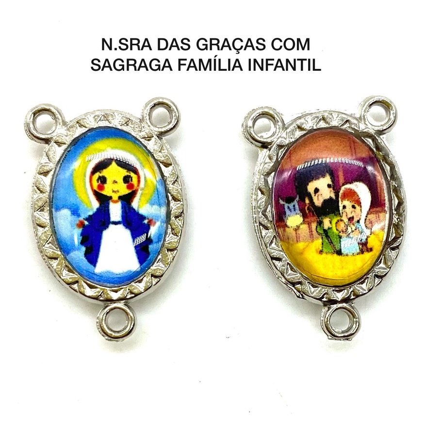 Entremeio Resinado para Terço Infantil (PCT C/ 5 ) - Med:2,3cm X 1,4 cm 50/51/53/88