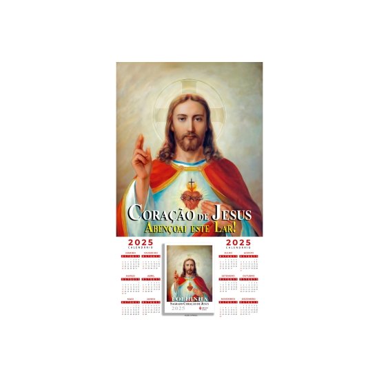 Folhinha do Sagrado Coração de Jesus - 2025 (Com Bloco Diário) Calendário