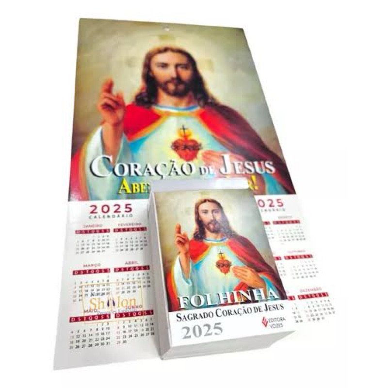 Folhinha do Sagrado Coração de Jesus - 2025 (Com Bloco Diário) Calendário