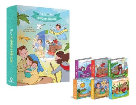 Livro Infantil Bíblia Box Com 6 Minilivros De Histórias Cor Da Capa Azul-turquesa