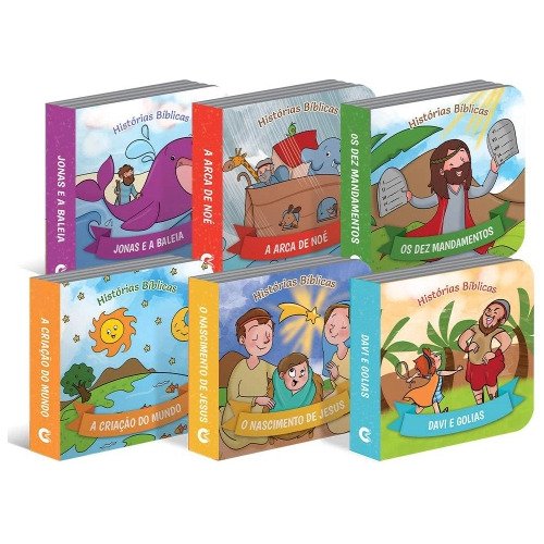 Livro Infantil Bíblia Box Com 6 Minilivros De Histórias Cor Da Capa Azul-turquesa