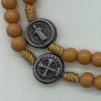 Medalha Passante - São Bento ('Pct c/10 Pçs') - P/ fabricar terços pulseiras e outros 1cm X 1cm