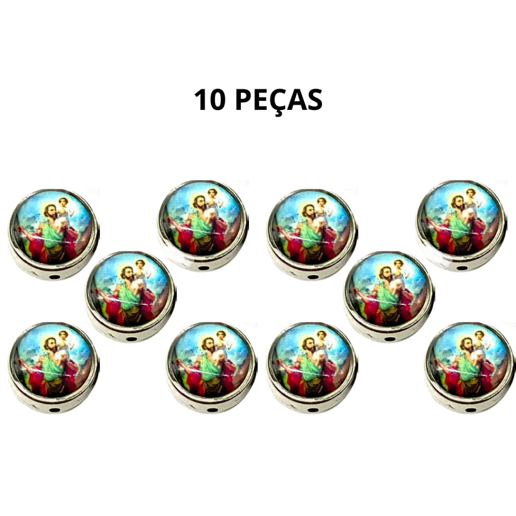 Passante 108 Medalha São Cristovão (Pacote) - Resinado - 1,2 cm X 0,74 cm