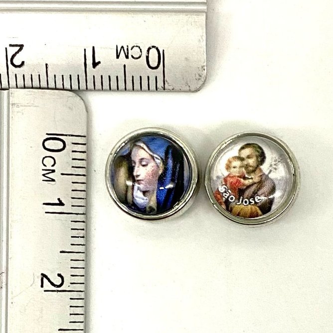 Passante 15 Nossa Senhora das Dores c/ São José ( Pacote) - Resinado - 1,2 cm X 0,74 cm