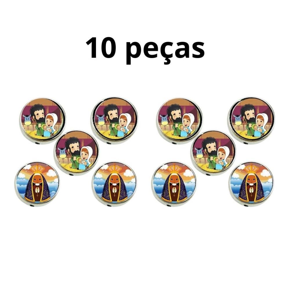 Passante 52 Resinado - Nsra Aparecida Infantil/Sagrada Família Infantil - 1,2x1,2cm - Pacote