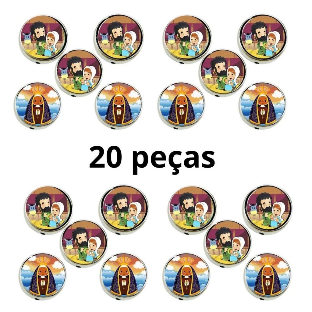 Passante 52 Resinado - Nsra Aparecida Infantil/Sagrada Família Infantil - 1,2x1,2cm - Pacote