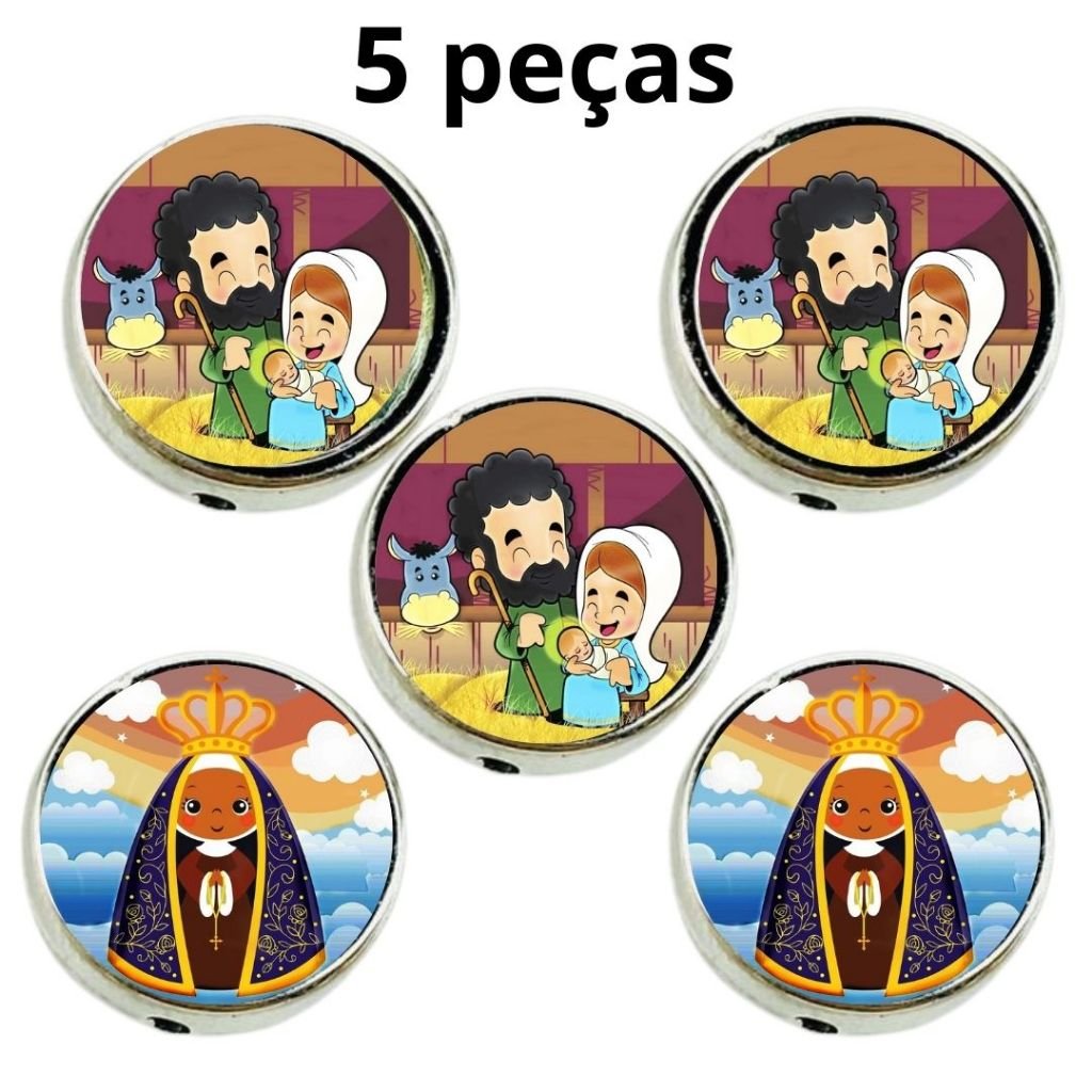 Passante 52 Resinado - Nsra Aparecida Infantil/Sagrada Família Infantil - 1,2x1,2cm - Pacote