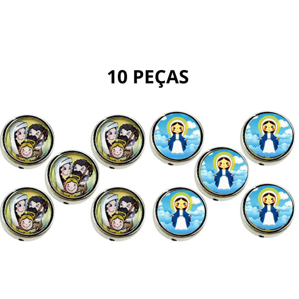 Passante 53 Resinado (Infantil) Sagrada Família Infantil / Nossa Sra. das Graças Infantil ( Pacote ) - 1,2 cm X 0,74 cm
