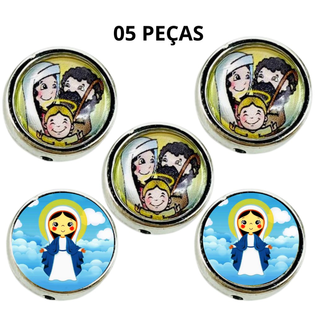 Passante 53 Resinado (Infantil) Sagrada Família Infantil / Nossa Sra. das Graças Infantil ( Pacote ) - 1,2 cm X 0,74 cm
