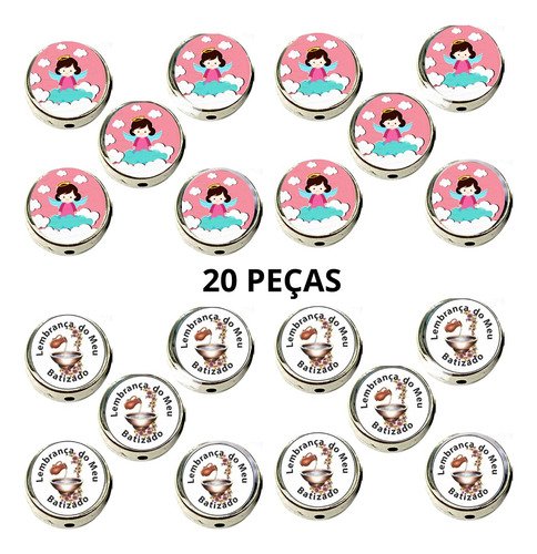 Passante Anjinho Rosa/lembrança Do Meu Batizado-pacote 20un 