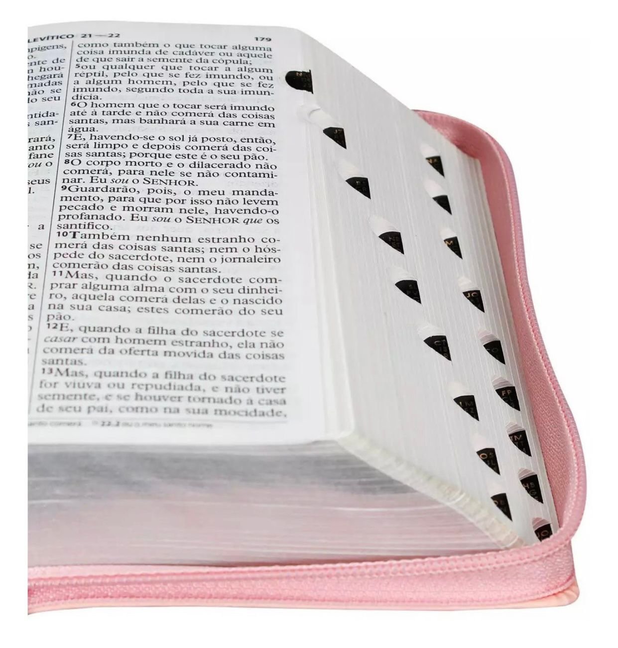 Bíblia Sagrada Ave Maria Letra Maior Rosa Com Zíper