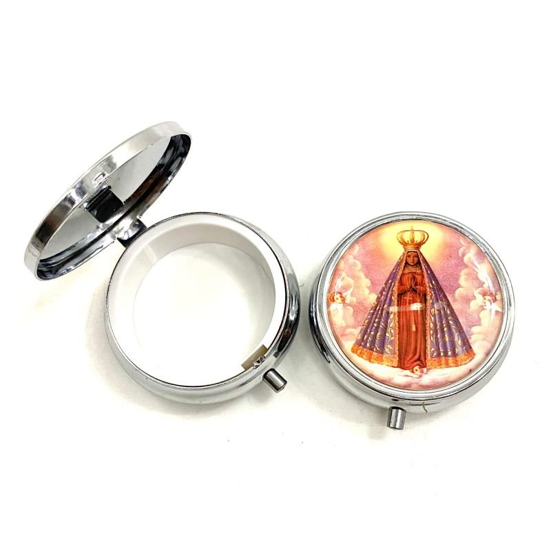 COD:1653 - Teca - Imagem N Sra Aparecida com fundo rosado