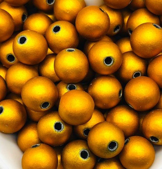 Bolinha passante Dourado com brilho - Emborrachado 10mm