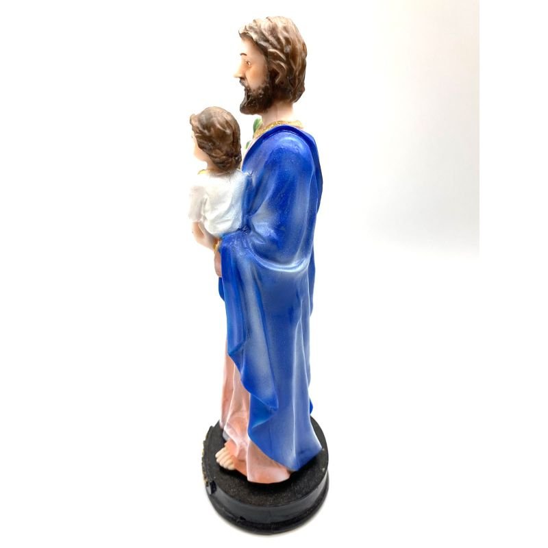 Cod:2691 - São José 20cm - Imagem em Resina (Manto Azul)