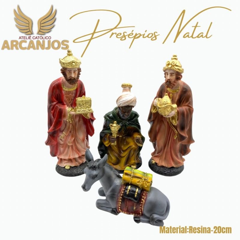 Cod: 2810-Presépio Natal completo 11 Peças - 20cm (Material Resina)