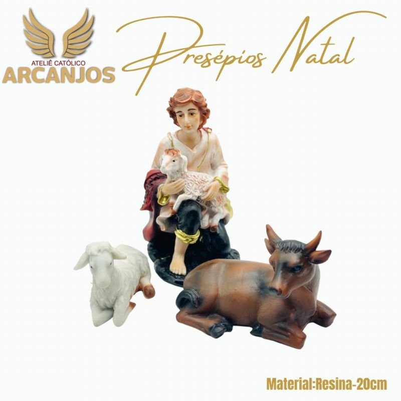 Cod: 2810-Presépio Natal completo 11 Peças - 20cm (Material Resina)