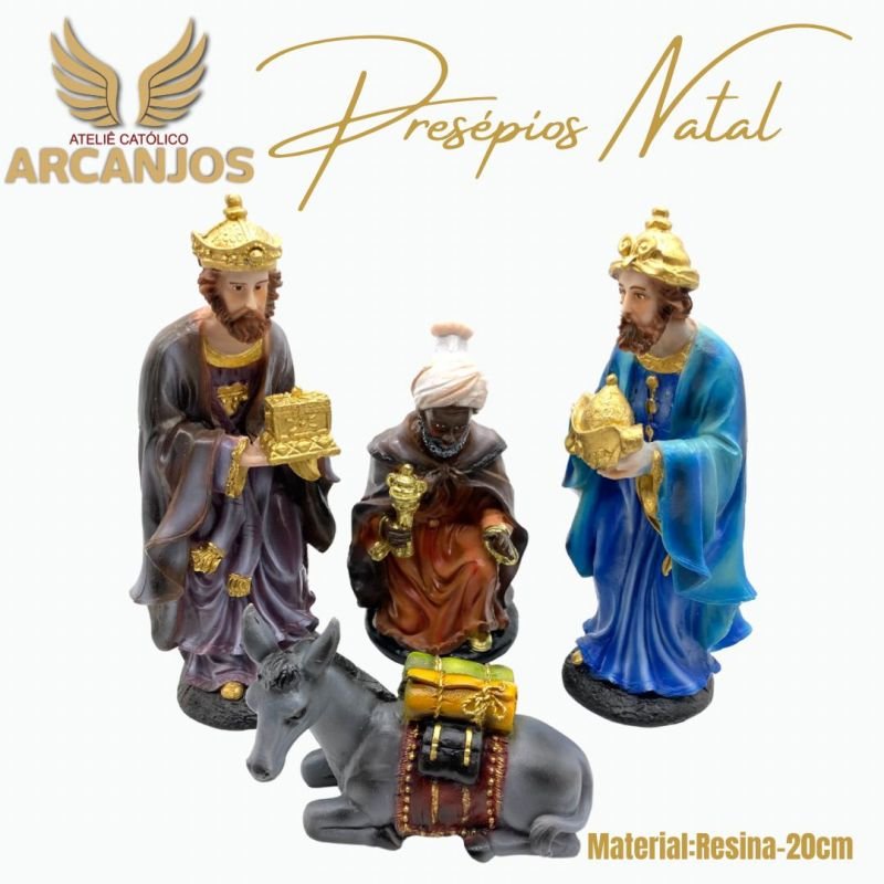 Cod: 2811-Presépio Natal completo 11 Peças - 20cm (Material Resina)