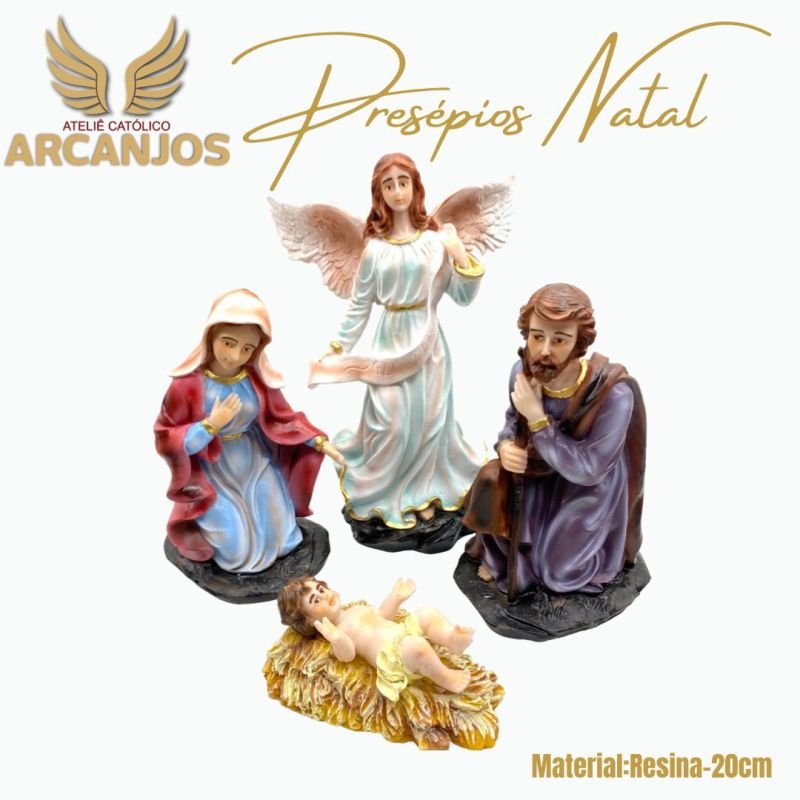 Cod: 2811-Presépio Natal completo 11 Peças - 20cm (Material Resina)