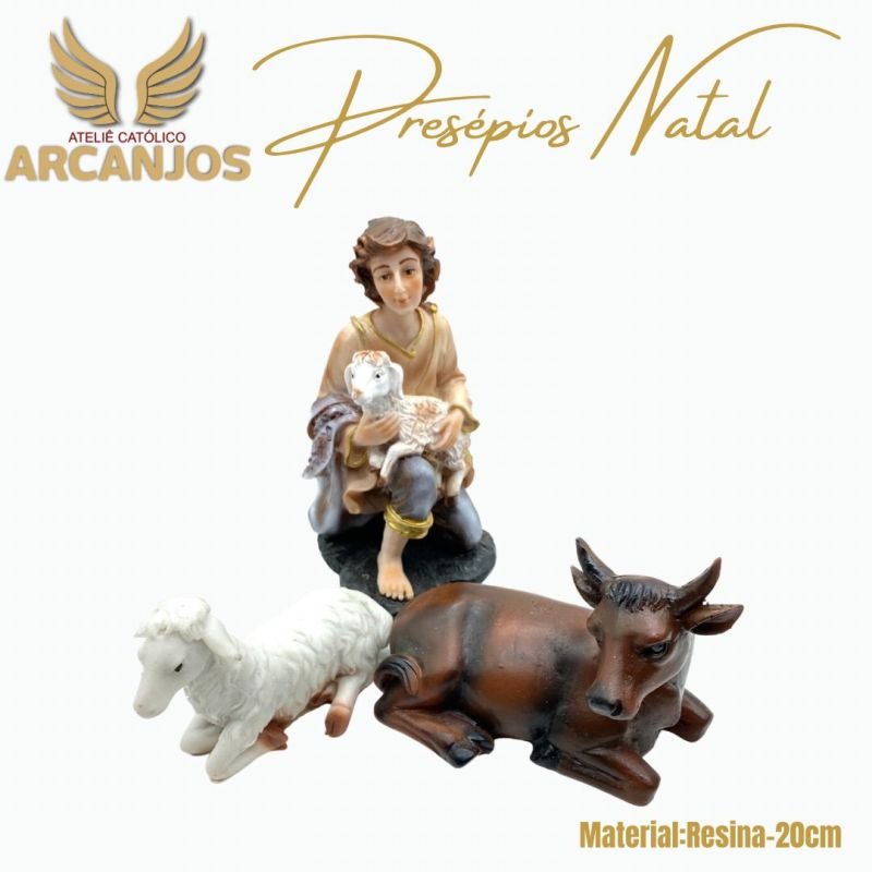 Cod: 2811-Presépio Natal completo 11 Peças - 20cm (Material Resina)